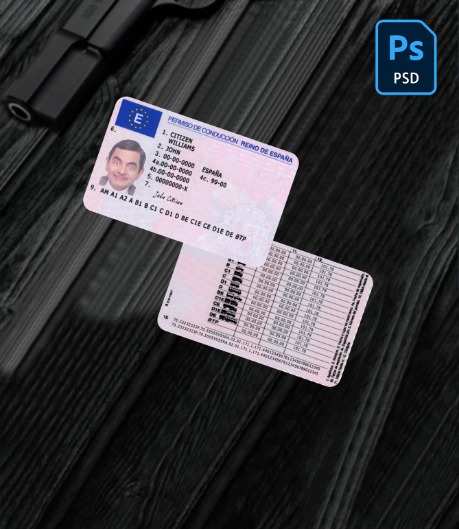 Spain driving license version 2 PSD